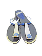 ***SANDÁLIAS TANGA DE COURO BALDAN Itália tamanho 37,5/7M joia preta azul!! comprar usado  Enviando para Brazil