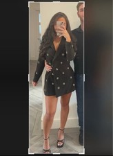 Boohoo black diamante for sale  LEAMINGTON SPA