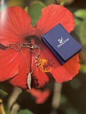 Colar corrente caixa pingente dois tons forma marquesa longa cristal pavê Swarovski, usado comprar usado  Enviando para Brazil
