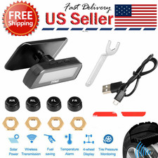 Usado, Sistema de monitoramento de pressão de pneus LCD solar para carro sem fio + 4 sensores externos comprar usado  Enviando para Brazil