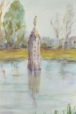 Original watercolour fountain for sale  WIRRAL