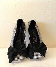 Sapatilhas de balé femininas Corso Como Ballasox preto branco com laço preto tamanho 6 comprar usado  Enviando para Brazil