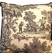 Usado, Travesseiro decorativo quadrado com estampa de vaso sanitário preto e branco 15" decoração para casa de campo comprar usado  Enviando para Brazil