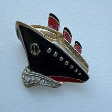 Broche QUEEN MARY OCEAN CRUISE LINER SHIP CHAPÉU PIN OFICIAL MARINHEIRO LONGA PRAIA  comprar usado  Enviando para Brazil
