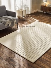 Tapete de área tufado à mão em creme | Tapete texturizado minimalista para sala de estar, usado comprar usado  Enviando para Brazil