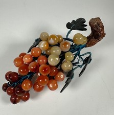 Aglomerado de uvas vintage esculpido em folhas de cornalina e jade pequeno 5" comprar usado  Enviando para Brazil