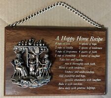 Usado, Placa vintage A&F “A Happy Home Recipe” decoração de exibição pendurada na parede feita no Canadá comprar usado  Enviando para Brazil