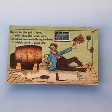 Cartão postal em quadrinhos C1911 barril de cerveja bêbada adega ratos cromo litho, usado comprar usado  Enviando para Brazil