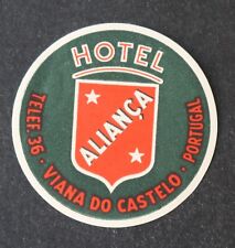 Ancienne étiquette HOTEL ALIANCA Viana Do Castelo Portugal luggage label 4 comprar usado  Enviando para Brazil