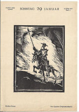 WALTER KLEMM: Holzschnitt "Don Quixote", 1922, usado segunda mano  Embacar hacia Argentina