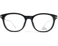 Omega Óculos Frames OM 5013 001 Preto Prata Quadrado Chifre Rim 53-18-145 comprar usado  Enviando para Brazil