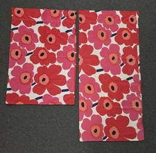🔶️VINTAGE MARIMEKKO UNIKKO ALGODÃO VERMELHO KING SIZE FRONHAS TECIDO MATERIAL #2, usado comprar usado  Enviando para Brazil