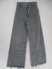 Jeans Zara Feminino 2 Cinza Denim Perna Larga Cintura Alta Desgastado Baggy Relaxado comprar usado  Enviando para Brazil