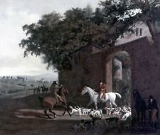 Pintura al óleo jinete caballo perros saliendo-para-la-caza-Jacques-Laurent-Agasse segunda mano  Embacar hacia Mexico