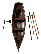 Barco de madeira feito à mão com leme 22”L 6 1/2” W 3” de altura comprar usado  Enviando para Brazil