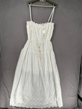 Usado, Vestido Auguste The Label Feminino Grande Branco Maxi Gravata com Cinto Bordado Floral comprar usado  Enviando para Brazil
