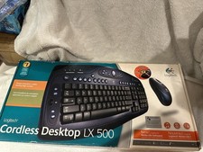 Logitech Desktop Sem Fio LX 500 Teclado Mouse Conjunto PC Óptico PS/2 USB comprar usado  Enviando para Brazil