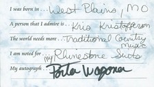 Porter wagoner questionnaire for sale  Las Vegas