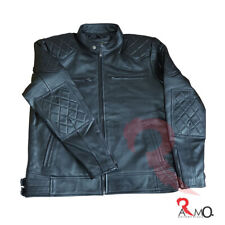 Chaqueta de cuero de oveja genuina - negro mate, para hombre, mediana, motociclista segunda mano  Embacar hacia Argentina