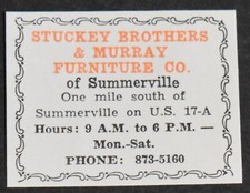 Anúncio impresso 1970 Carolina do Sul Summerville Stuckey Brothers & Murray Furniture Co comprar usado  Enviando para Brazil