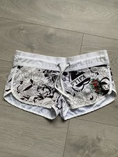 Usado, Shorts femininos Ed Hardy por Christian Audigier – Monograma estilo Y2K | Tattoo Art comprar usado  Enviando para Brazil