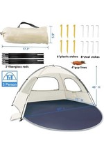 Barraca de praia portátil grande, sombra de praia para 4-6 pessoas, fácil configuração 3 janelas de ventilação comprar usado  Enviando para Brazil