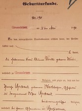 Grossörner geburtsurkunde 5 gebraucht kaufen  Vallendar