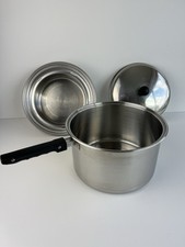 Panela de molho rara 5 qt com tampa vaporizador caldeira dupla Steelco aço inoxidável vintage anos 50 comprar usado  Enviando para Brazil