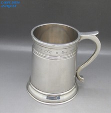 ANTIGUIDADE BELA PRATA ESTERLINA SÓLIDA PESADA MEIA PINTA TANKARD S&I 282g CHESTER 1928 comprar usado  Enviando para Brazil