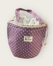 Bolsa de almoço bolinhas isolada cordão lona lanche sacola Cottagecore comprar usado  Enviando para Brazil