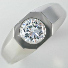 Anel de casamento simulado 2,90 CT branco redondo brilhante safira cravejado em prata 935 comprar usado  Enviando para Brazil