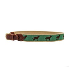 Cinto de couro/lona Preston feminino tamanho 32 verde chocolate cachorro  comprar usado  Enviando para Brazil