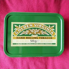 Tobacco tin golden for sale  KINGSTON UPON THAMES