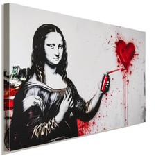 Streetart leinwandbild mona gebraucht kaufen  Hennigsdorf