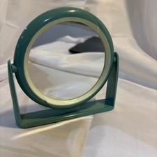 Espelho de maquiagem vintage retrô plástico verde tampo de mesa 2 lados (ampliação) comprar usado  Enviando para Brazil