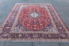 Tapete vintage usado feito à mão tradicional oriental de lã vermelho azul 308x200cm, usado comprar usado  Enviando para Brazil
