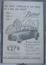 1957 bond minicar for sale  DARWEN