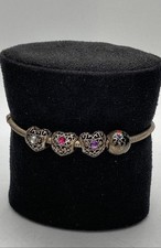 Pulseira Pandora prata esterlina multi berloque corações rolo cobra 25,4 g, usado comprar usado  Enviando para Brazil