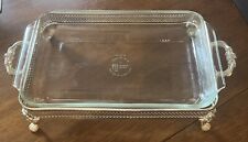 Caçarola buffet retangular prata servidor com prato de vidro 9X13,5” comprar usado  Enviando para Brazil