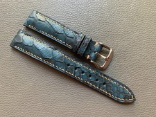 Pulseira de relógio de couro de cobra genuína azul tamanho personalizado 16 17 18 19 20 21 2223mm comprar usado  Enviando para Brazil