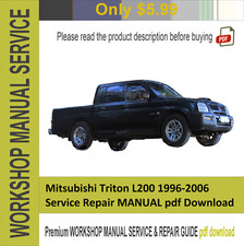 Mitsubishi Triton L200 1996-2006 Serviço de Reparo MANUAL pdf Download + FIAÇÃO comprar usado  Enviando para Brazil