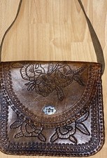 Vintage brown tooled for sale  SWINDON
