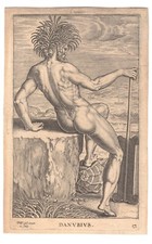 Danubius - Philips Galle 1586 impresión maestra antigua de dioses del mar y el río segunda mano  Embacar hacia Mexico