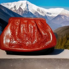 Bolsa de couro Patricia Nash vermelha trabalhada tiracolo com espelho original $169,00 comprar usado  Enviando para Brazil