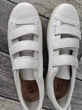 Clarks white leather for sale  SHEFFIELD