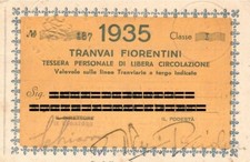 Rara tessera tranvai usato  Milano