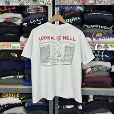 CAMISETA VINTAGE LIFE IN HELL WORK IS HELL 1989 MATT GROENING COMICS ADULTO M comprar usado  Enviando para Brazil