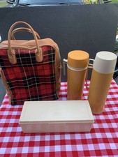 vintage thermos plaid for sale  Raynham