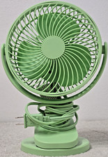Usado, Ventilador de mesa 2 velocidades verde perfeito testado suporte ou clipe em suportes de 6" comprar usado  Enviando para Brazil