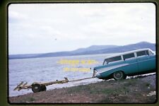 1957 Chevy Station Wagon carro com reboque de barco no lago em 1964, corrediça original an7a comprar usado  Enviando para Brazil